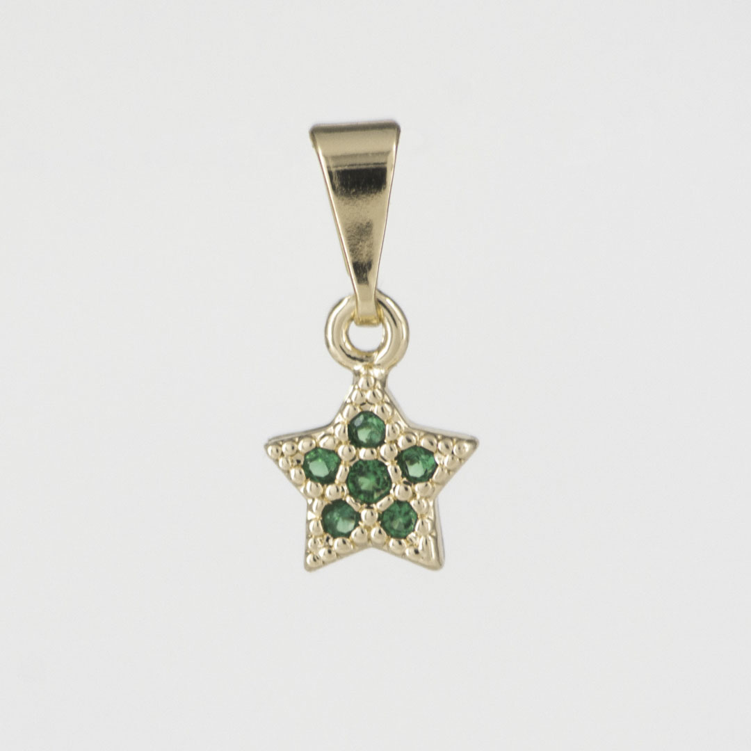 DIJE ESTRELLA CIRCONES ESMERALDA