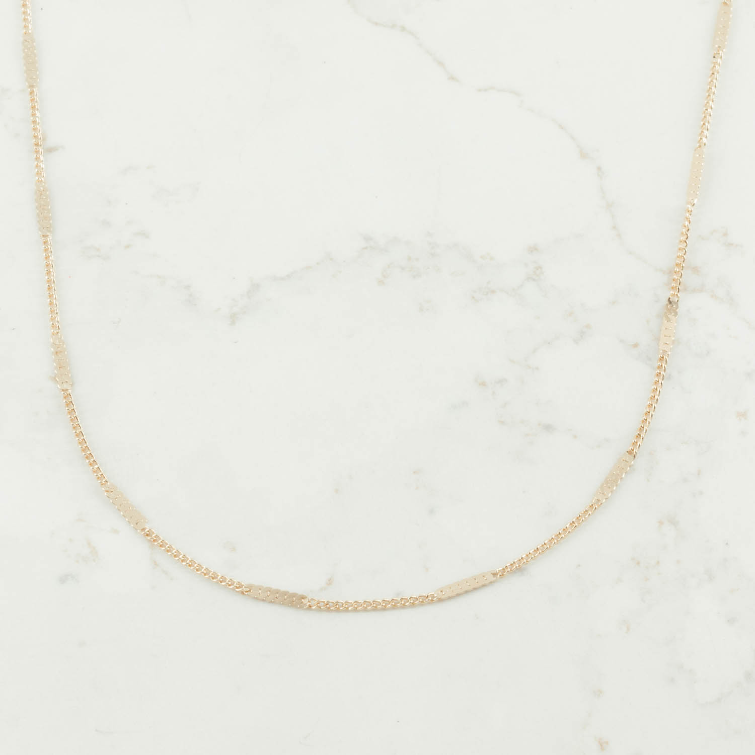 CADENA CUBANA DESTELLO ALARGADO 2MM-45CM