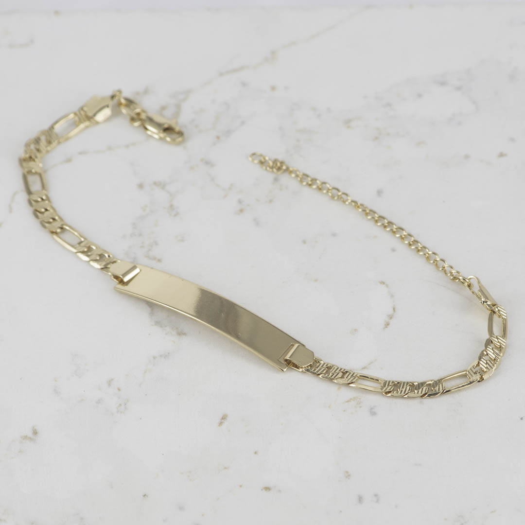 PULSERA PLACA ESCALERA TALLADA 4.5MM