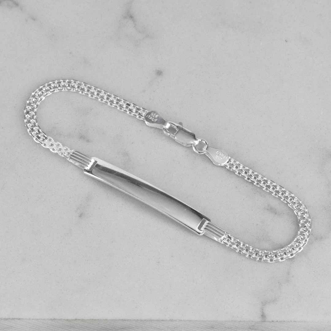 PULSERA PLACA TEJIDO CHINO 3MM-18CM