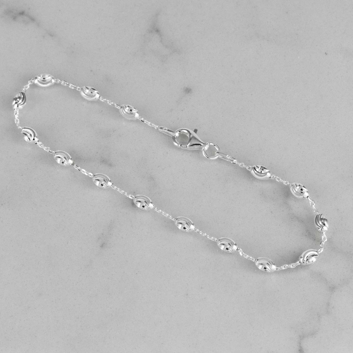 PULSERA AROS OVALO DIAMANTADO 3MM-18CM