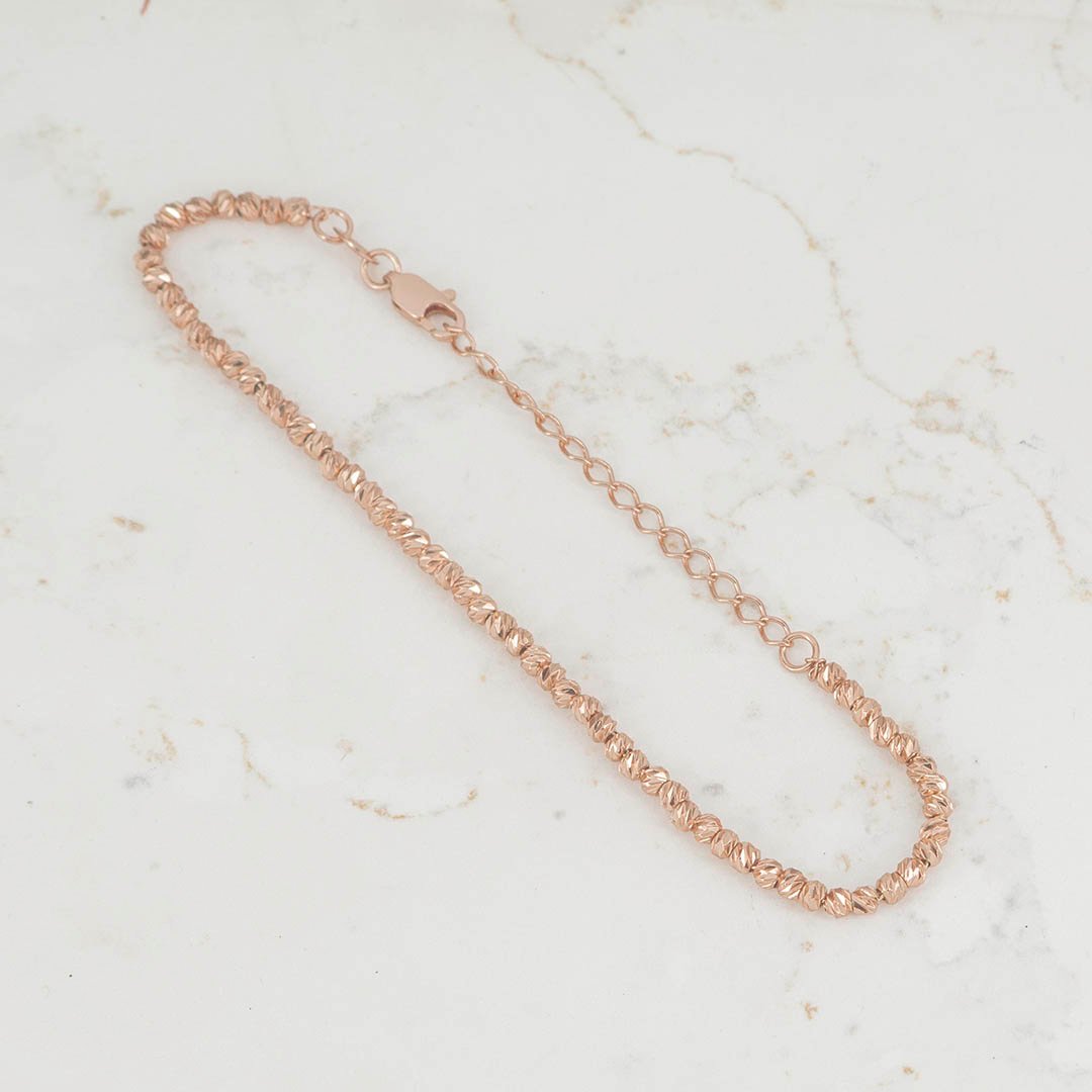 PULSERA BALIN MARTILLADO 3MM ORO ROSA