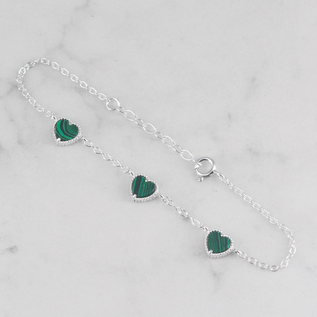 PULSERA JUEGO CORAZONES 2MM-17CM